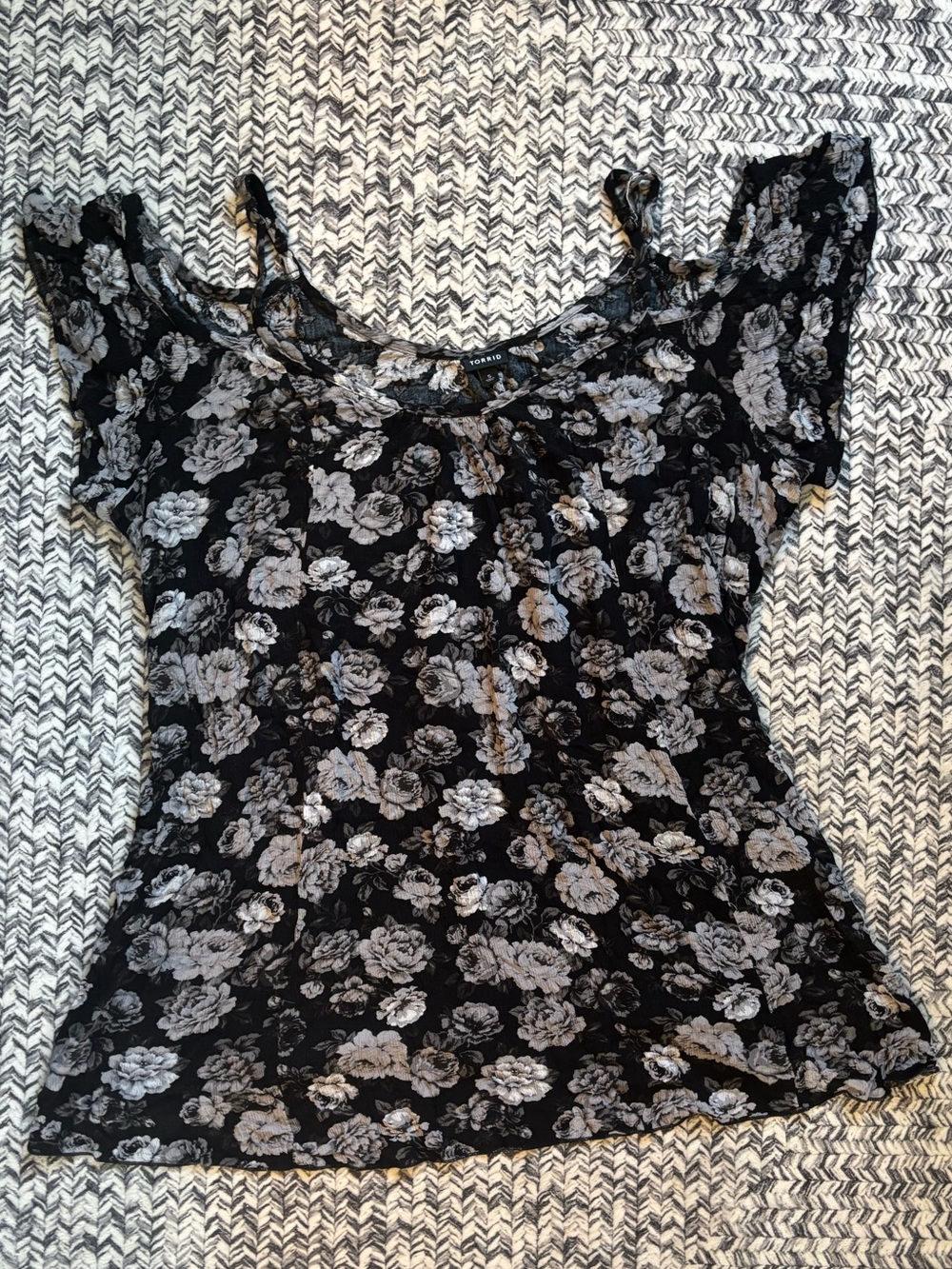 torrid Black Floral Swimsuit Beach Coverup Size 5XL